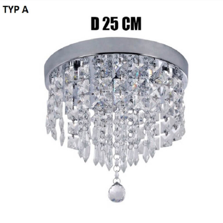 Lampa sufitowa wiszące kryształy plafon LED elegancka i nowoczesna. Idealna do salonu, do sypialni, holu czy jadalni.