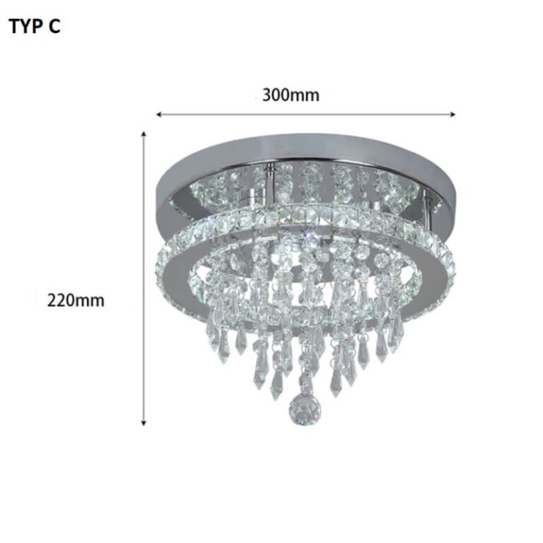 Lampa sufitowa wiszące kryształy plafon LED elegancka i nowoczesna. Idealna do salonu, do sypialni, holu czy jadalni.