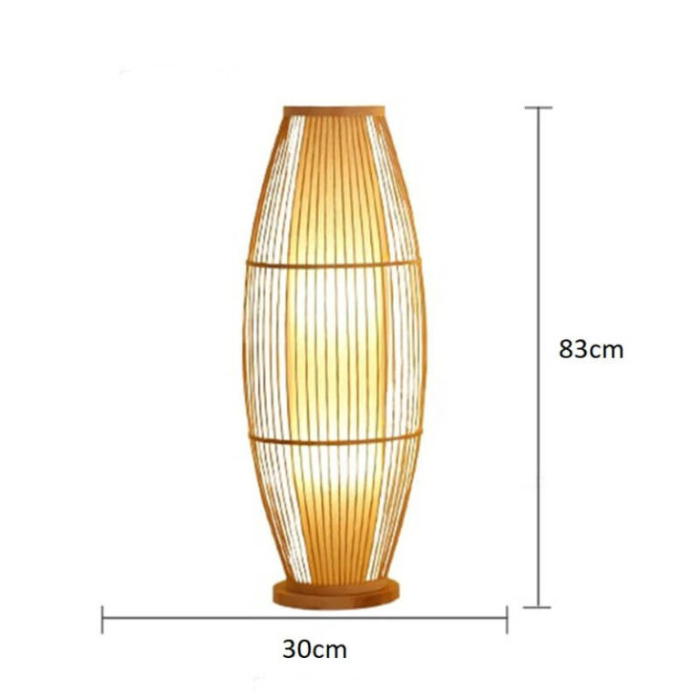 Lampa stojąca wiklinowa podłogowa lampion boho zjawiskowa i stylowa. Do salonu, do ogrodu, na taras.