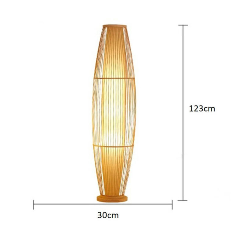 Lampa stojąca wiklinowa podłogowa lampion boho zjawiskowa i stylowa. Do salonu, do ogrodu, na taras.