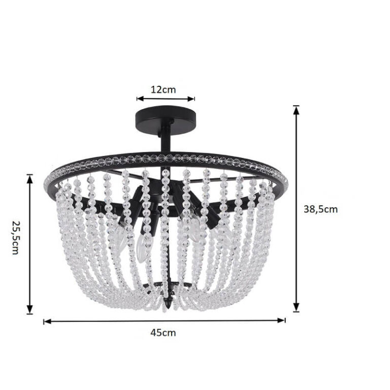 Lampa sufitowa wiszące kryształowe koraliki boho, elegancka i minimalistyczna. Idealna do sypialni czy salonu.