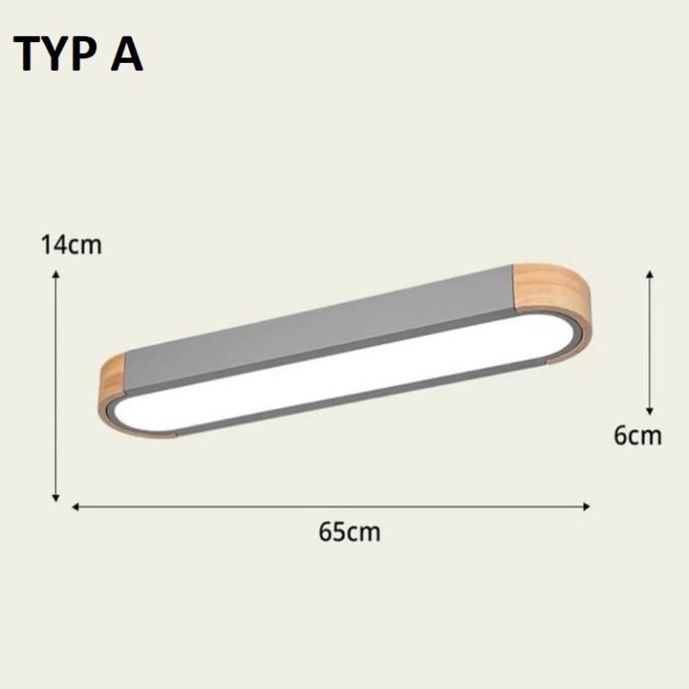 Lampa sufitowa owalna, podłużna biurowa LED boho, prosta i stylowa. Do biura, do salonu, do jadalni.