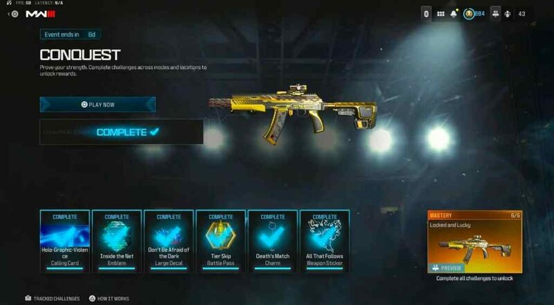 All MW3 Conquest Event Rewards