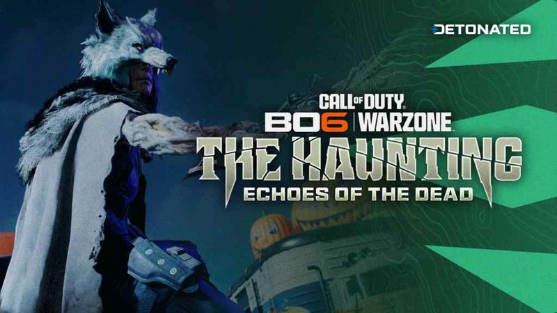 The Haunting logo next to an operator holding the new X52 Resonator special weapon. Black Ops 6 Season 6, The Haunting.