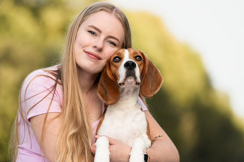 hund und mensch zusammen fotoshooting