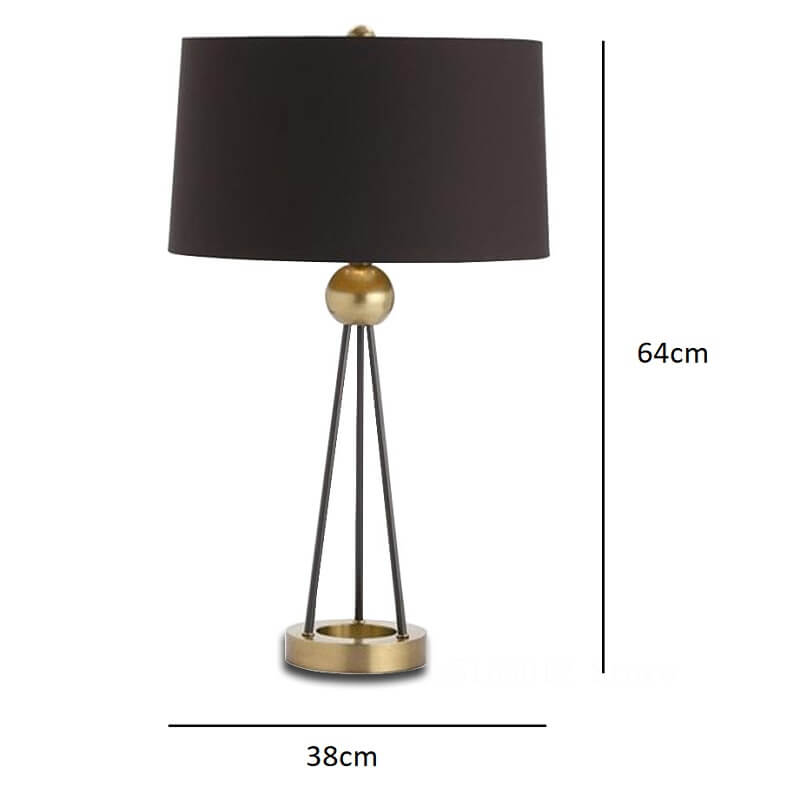 Lampa stołowa Belforte czarna glamour elegancka i luksusowa. Do salonu, do sypialni, do gabinetu.