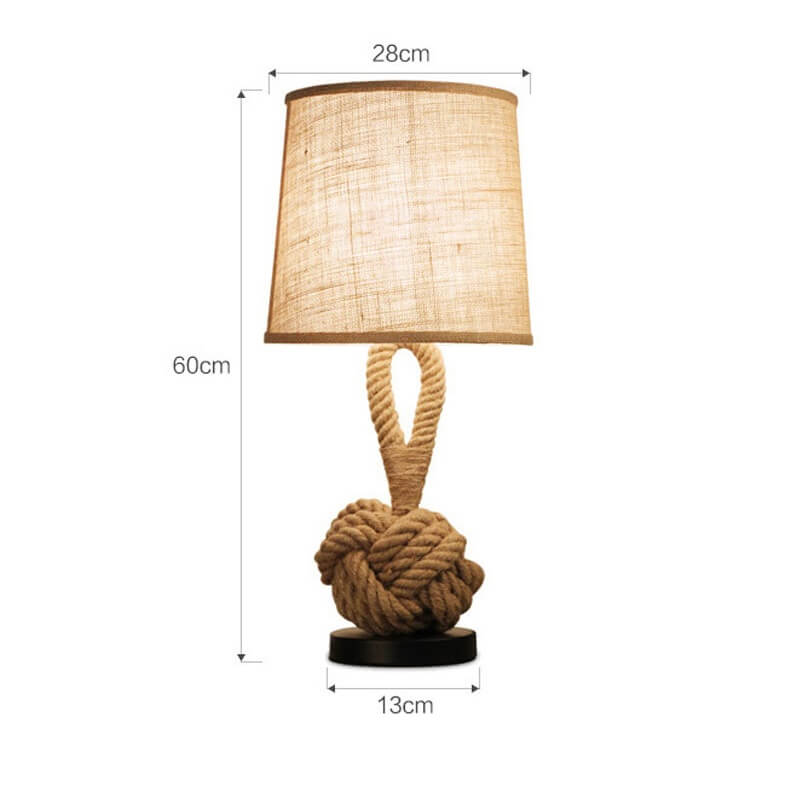 Lampa stołowa Rope rustykalna lina piękna, modna i stylowa. Do sypialni, do salonu, do gabinetu.