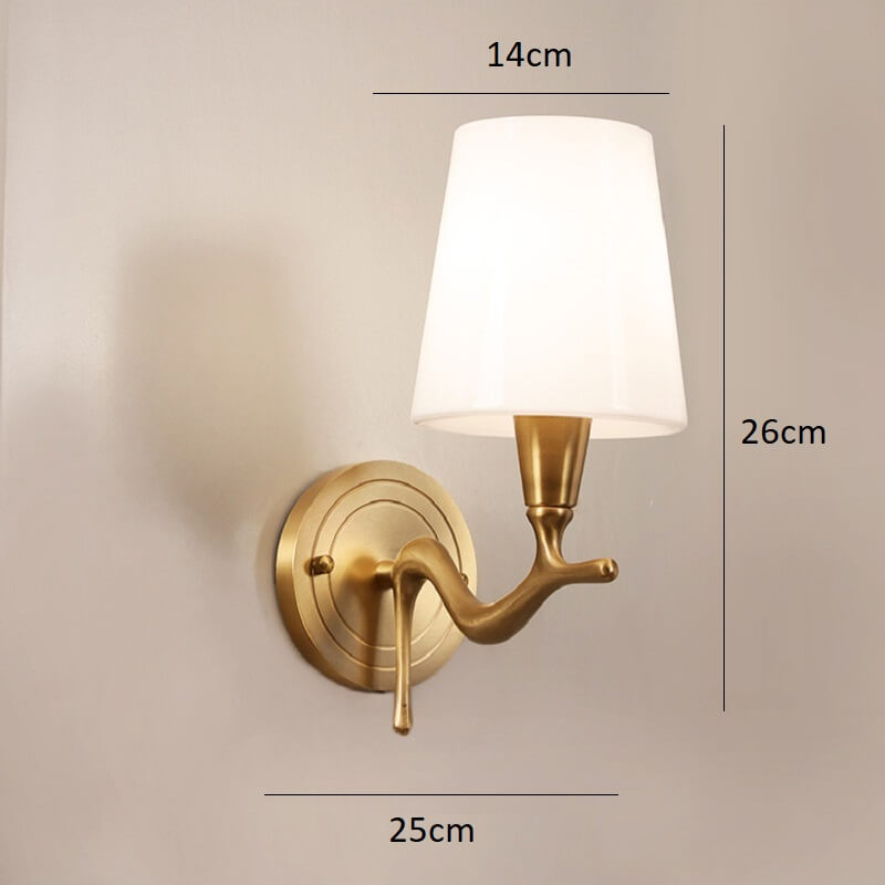 Miedziana lampa ścienna kinkiet klasyczny elegancki i stylowy. Do sypialni, na przedpokój, do gabinetu.