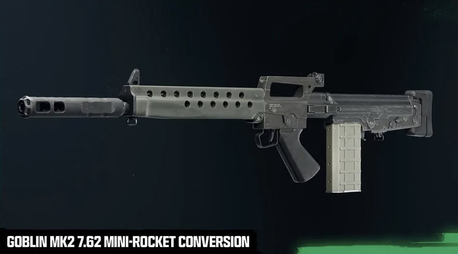 Screenshot of the Goblin Mk2 7.62 Mini-Rocket Conversion​, coming to Season 3 Reloaded in Black Ops 6 & Warzone.