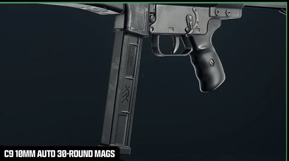 Screenshot of the C9 10mm Auto 30-Round Mags​ attachment, coming in Season 3 Reloaded of Black OPs 6 & Warzone.