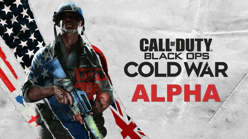 Official Black Ops Cold War Alpha Graphic featuring an American Soldier holding a weapon