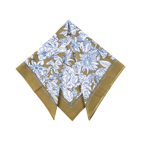 carré fleurs marron marchande mode 1