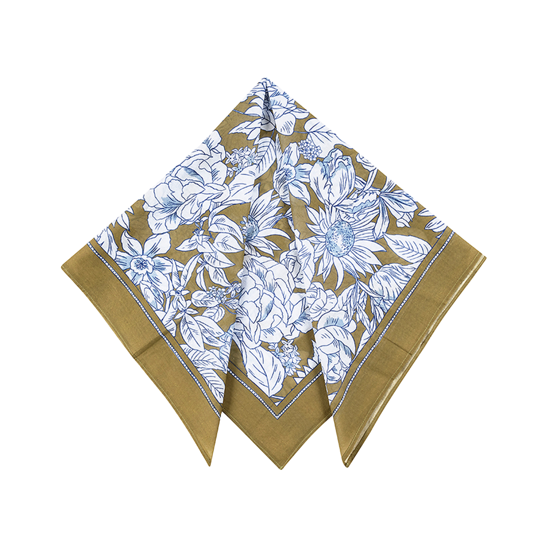 carré fleurs marron marchande mode 1