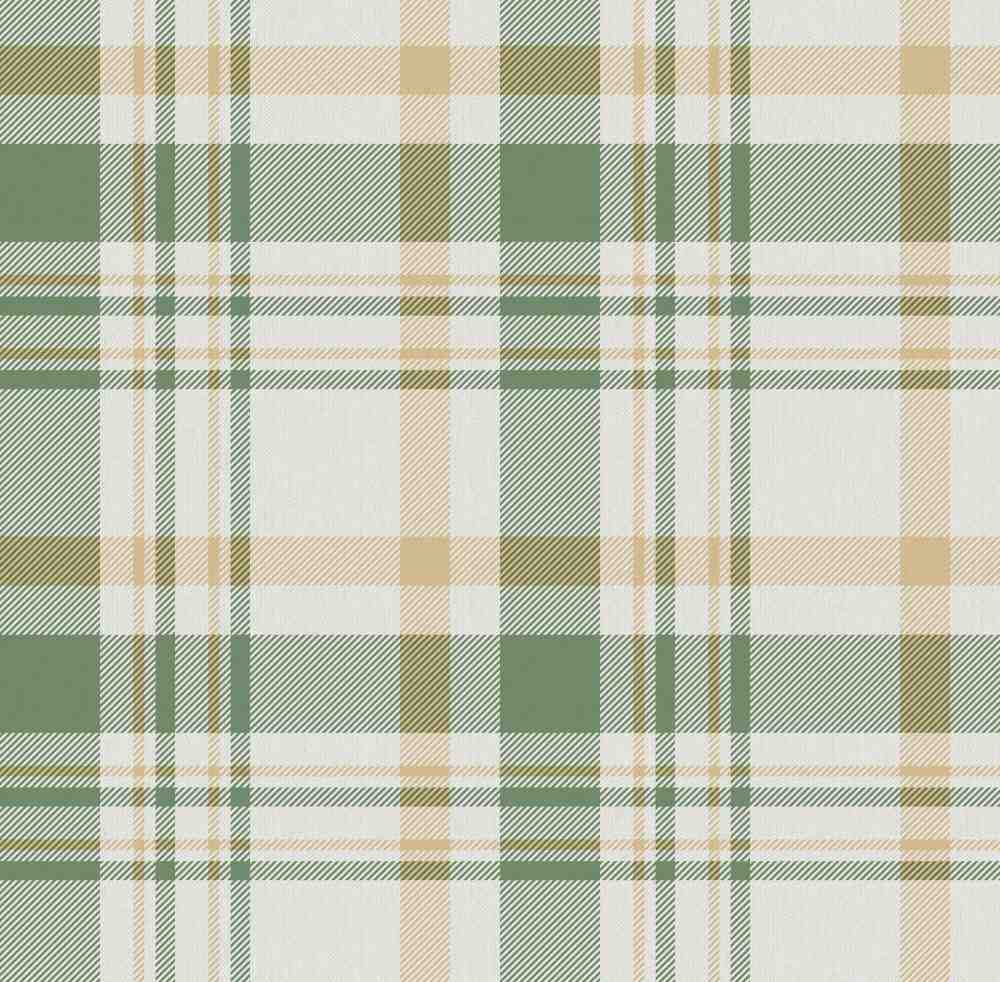 Papel pintado de cuadros escoceses verde