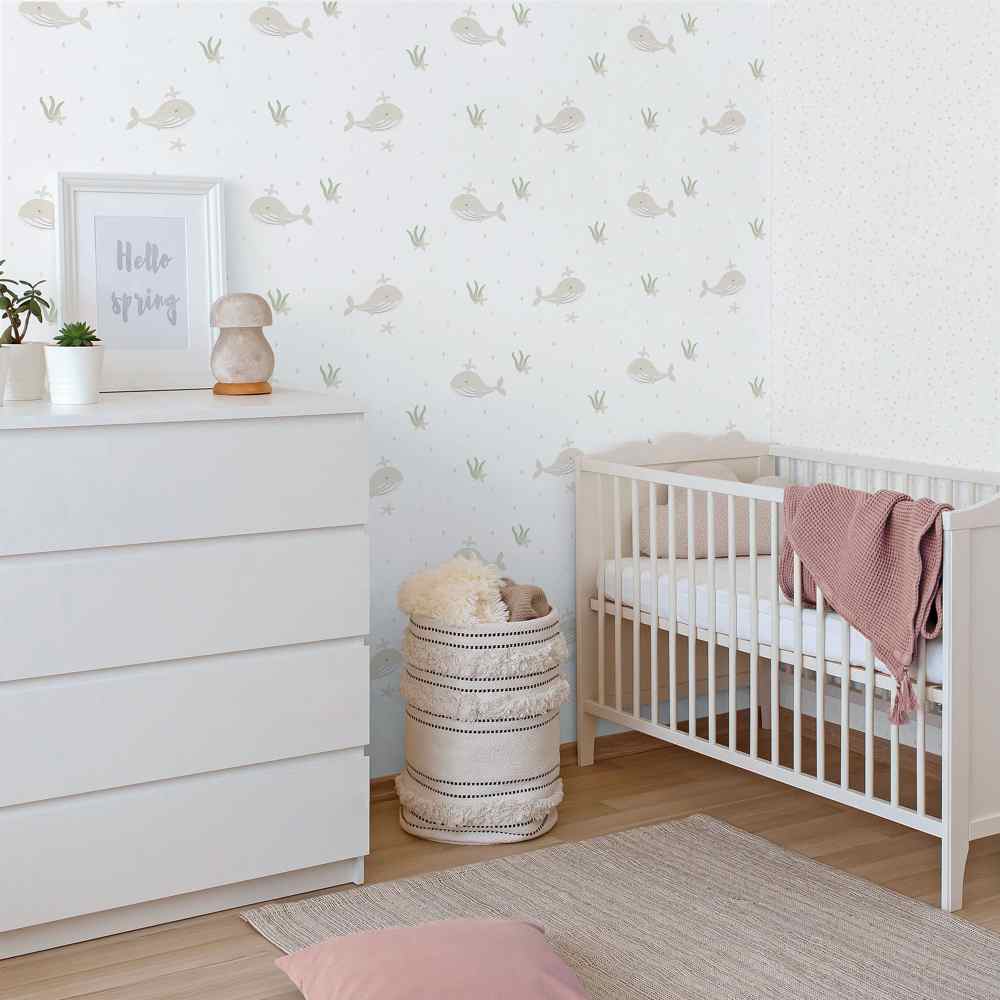Papel Pintado Ballenas Beige
