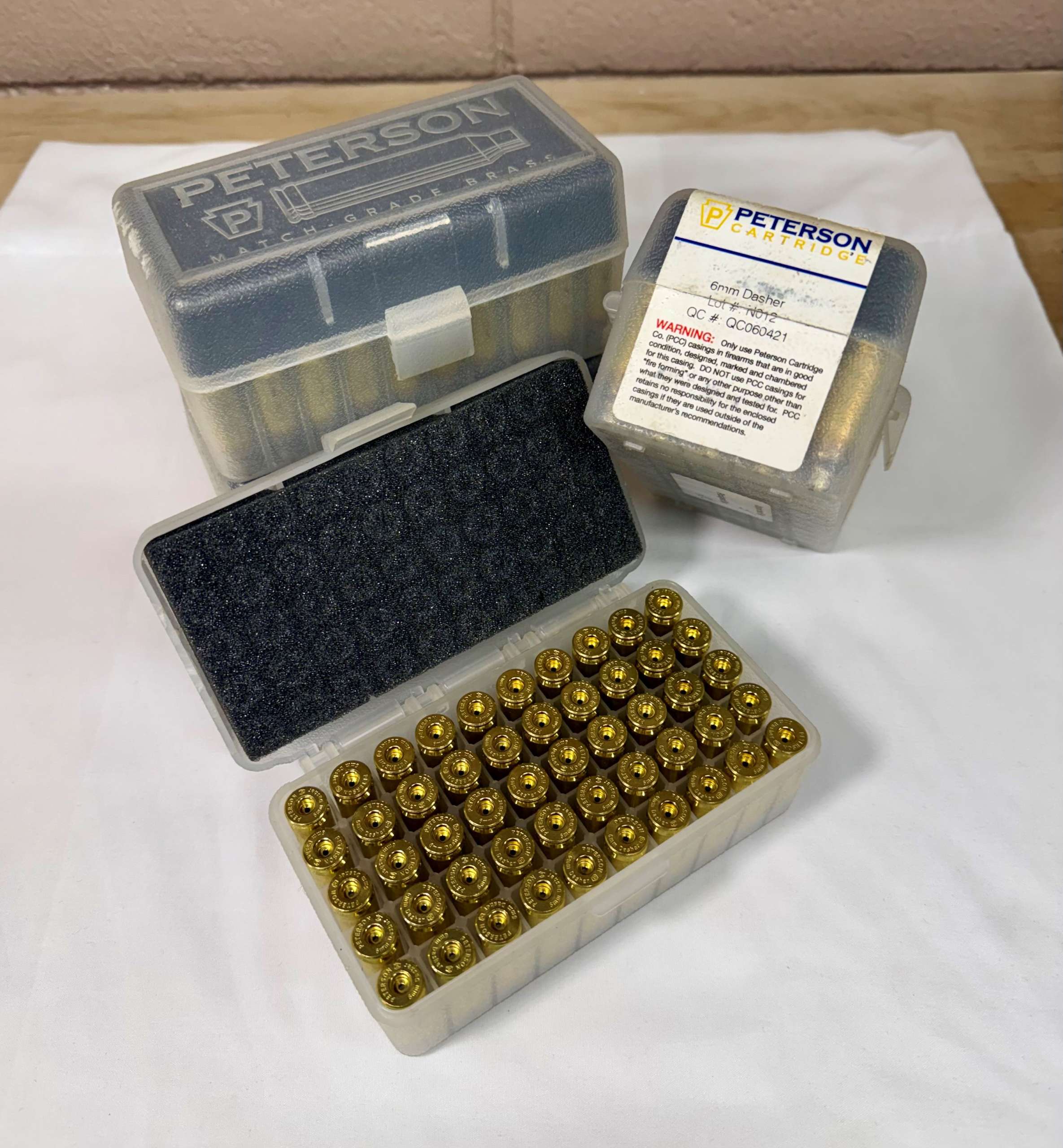 Peterson Match Grade 6mm Dasher New Unfired Brass