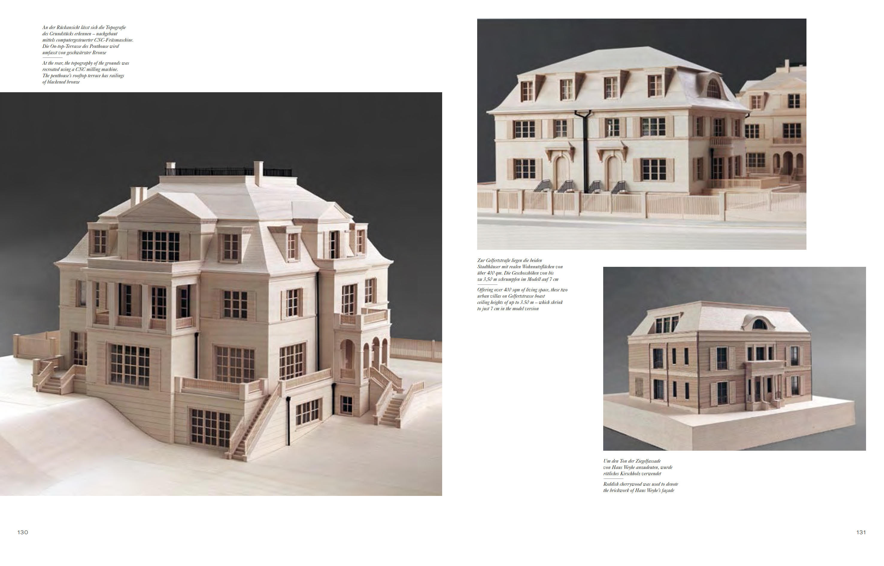 Schöne, detaillierte Architekturmodelle aus Holz