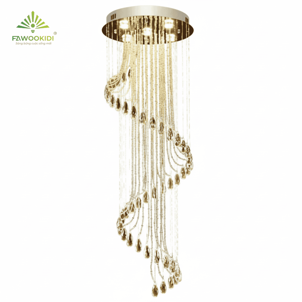 Đèn thả trần pha lê Silk Cable PL-SC50015 Fawookidi