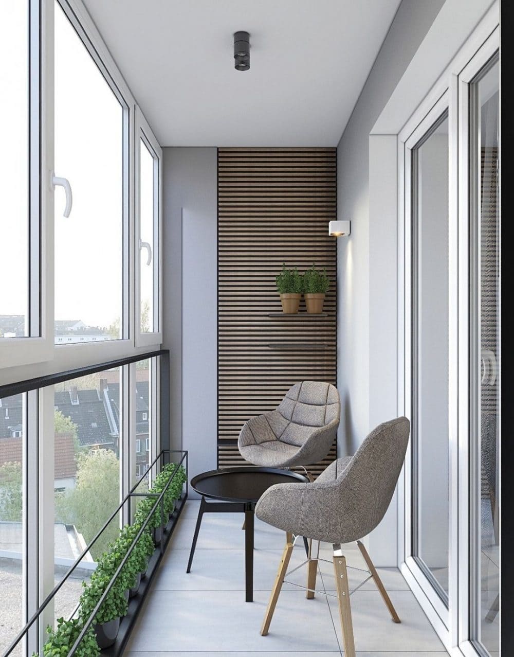 Những chiếc đèn gắn tường kết hợp cùng đèn panel ốp nổi