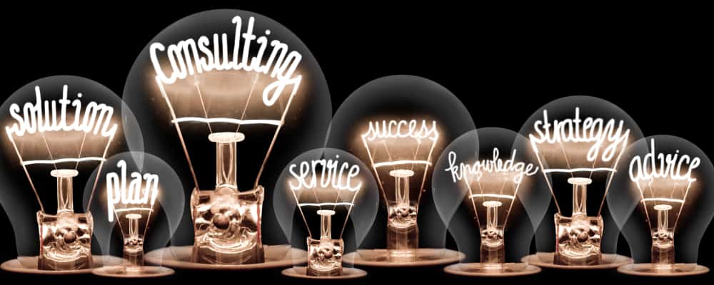 light bulbs with words inside