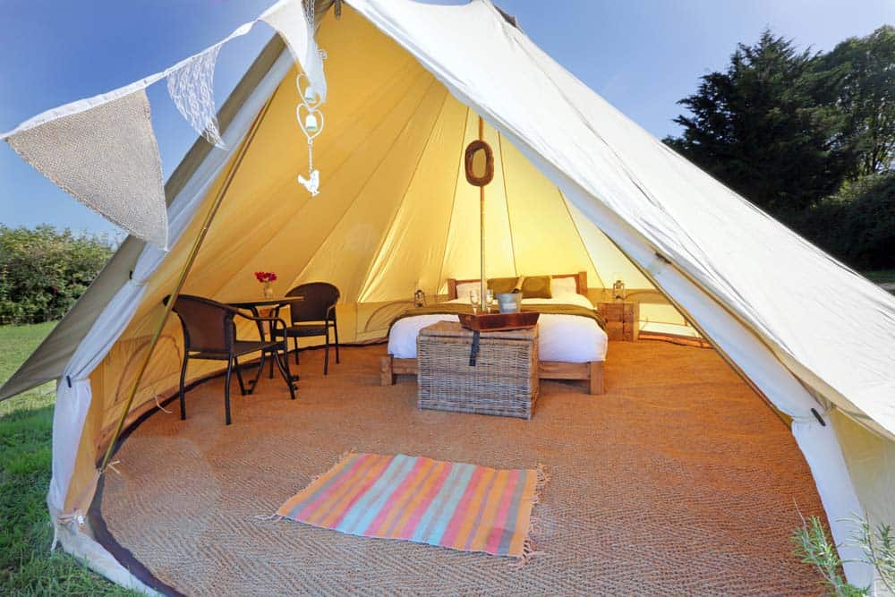 Evening Wedding Venue Hire includes Bell Tent