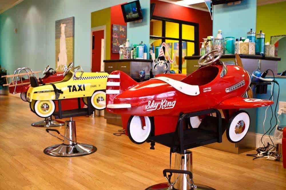 kid's chairs in pigtails & haircuts children's hair salon franchise