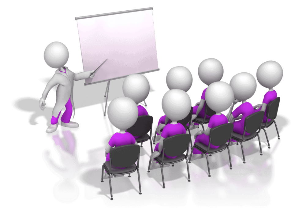 A 3D image of a trader giving a trading presentation.