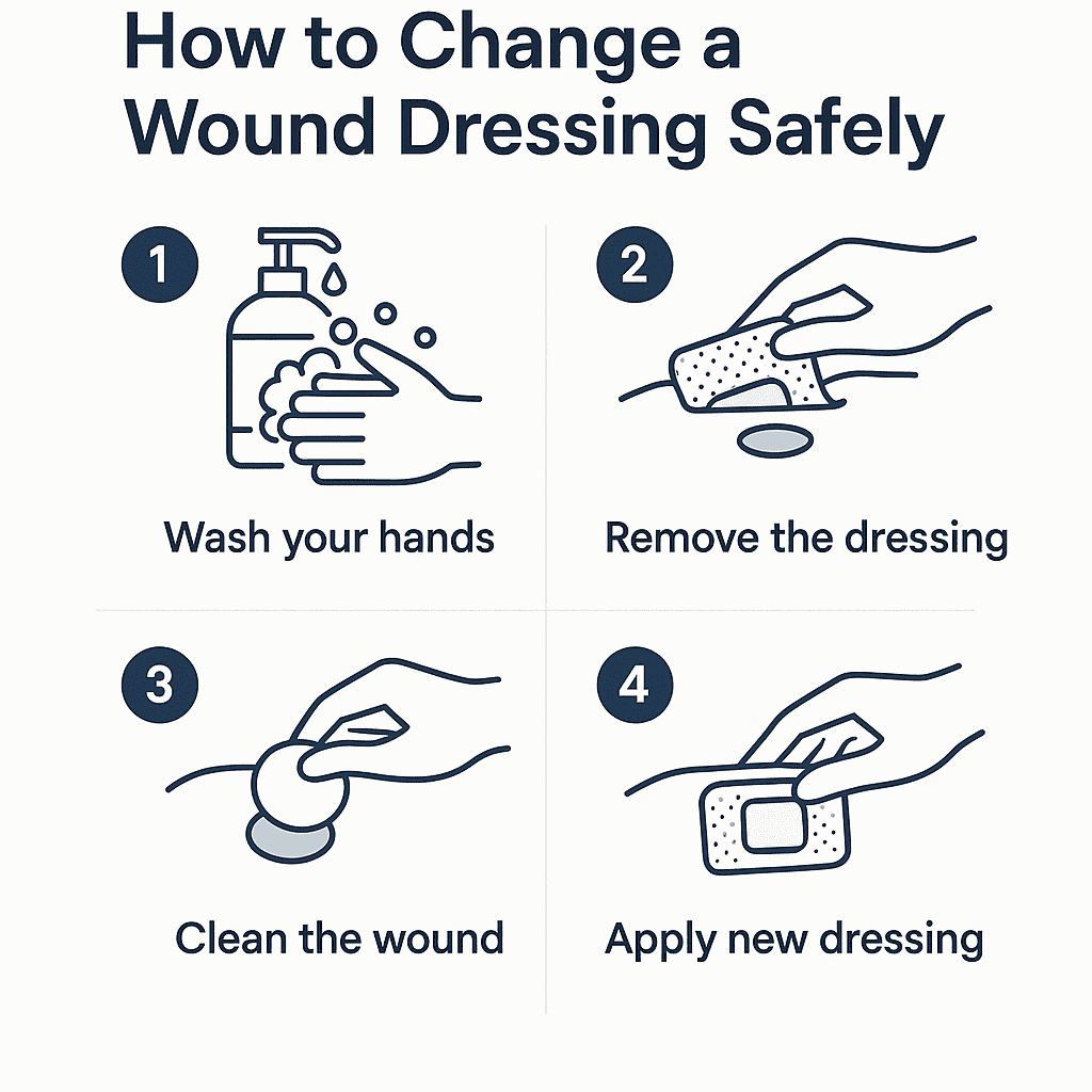 How to change a cyst wound dressing safely inforgraphic