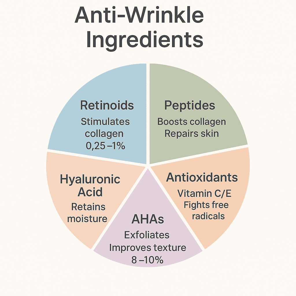 Anti-wrinkle ingredients infographic