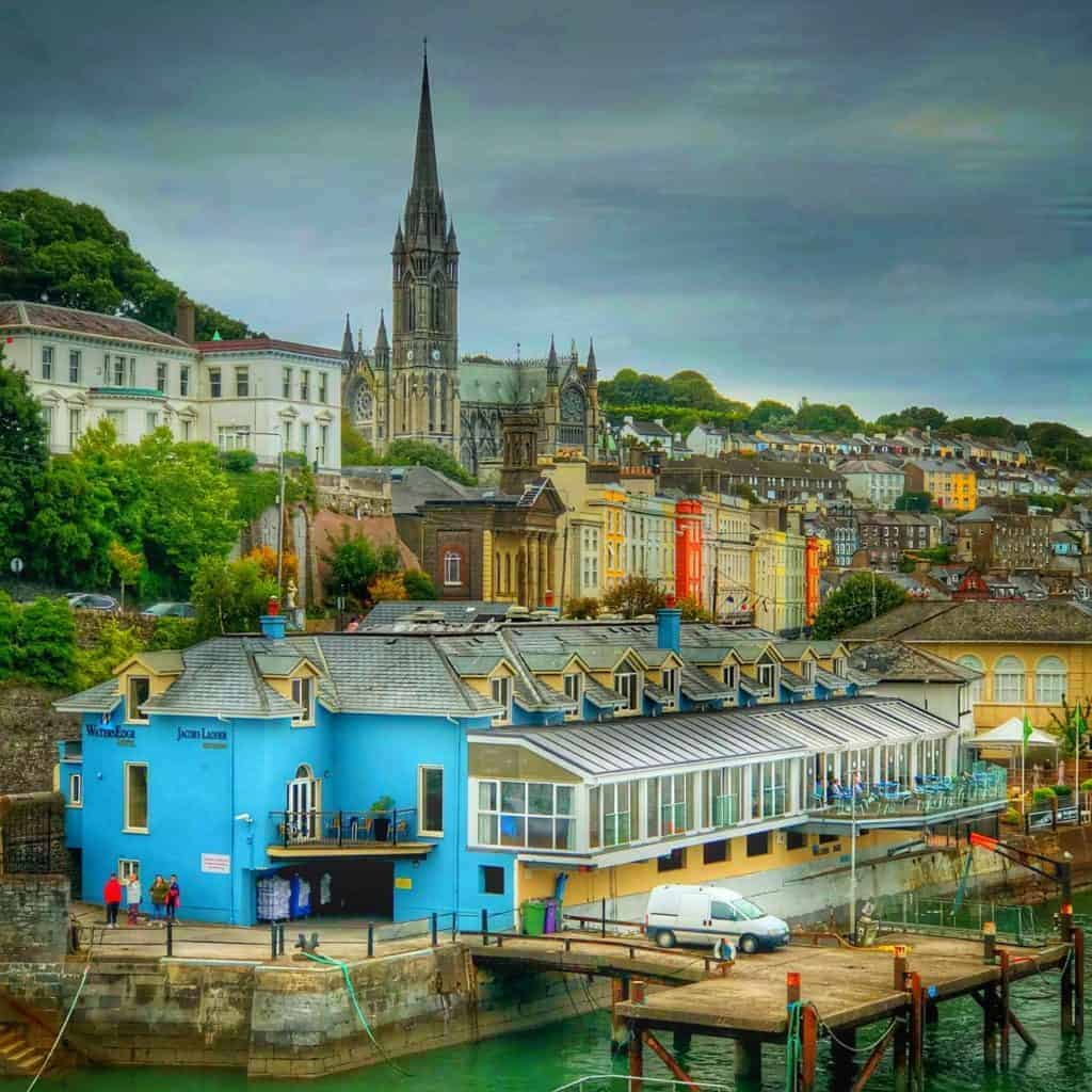 Sailing away from Cobh Ireland Disney Magic Transatlantic cruise