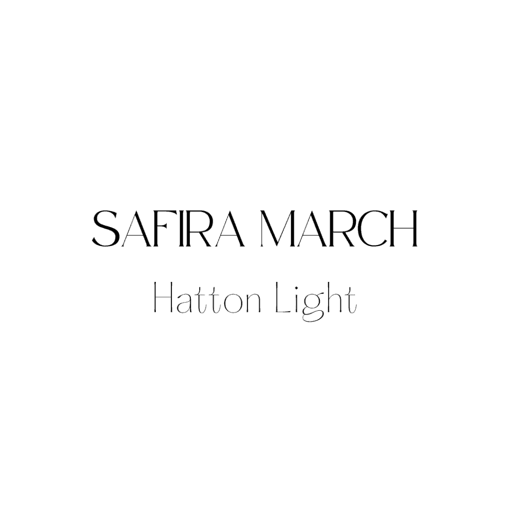 Safira March + Hatton Light Canva font pairing