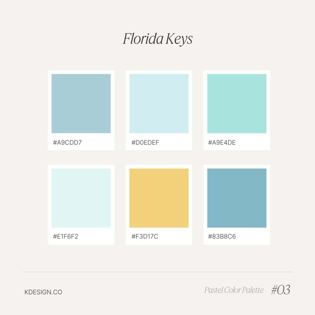 teal, aqua and orange tropical color palette, florida keys