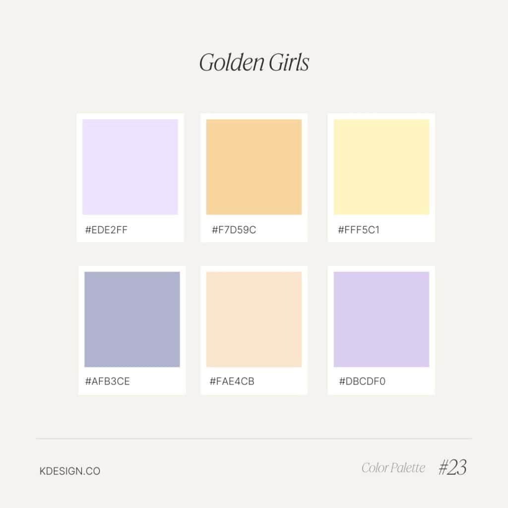 purple, orange and yellow muted pastel color palette