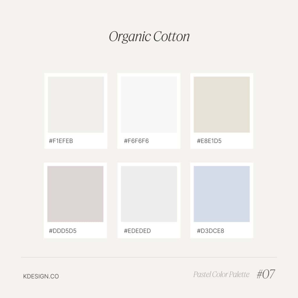 organic cotton, muted neutral pastel tones