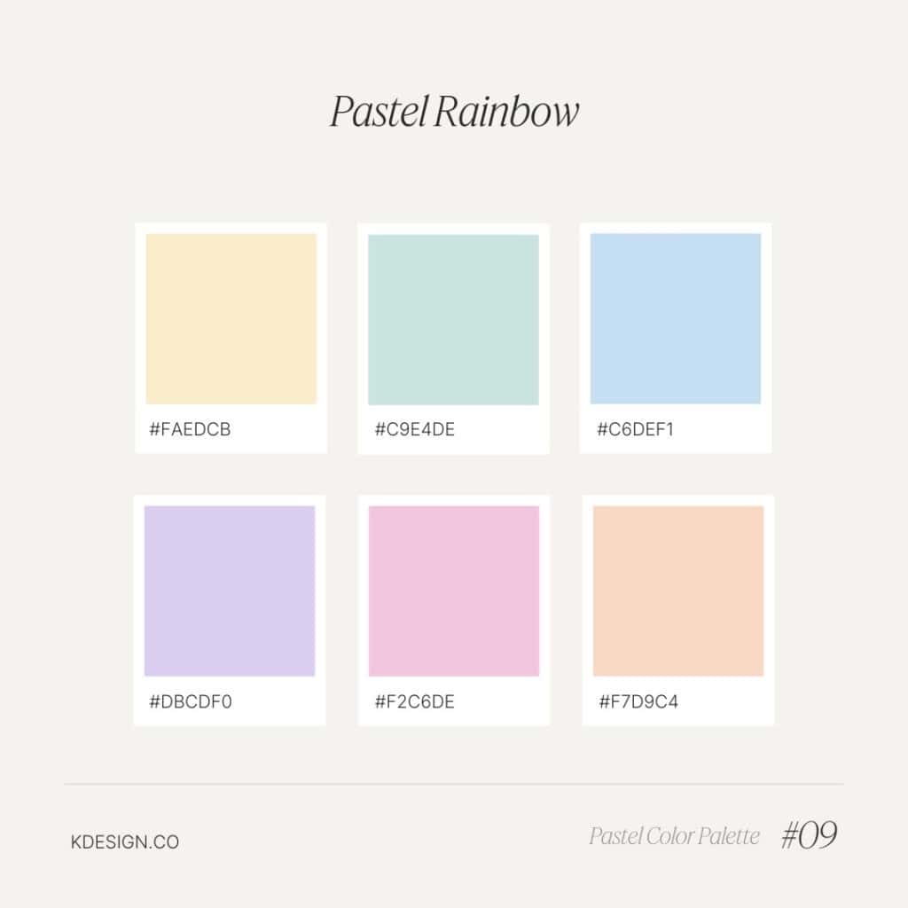 pastel rainbow color palette