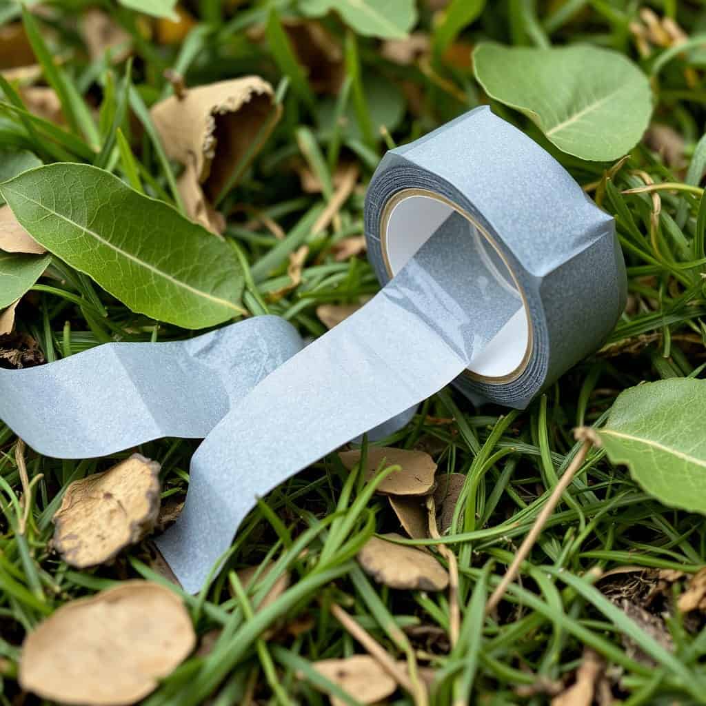 Duct Tape for Survival, roll of duck tape laying on ground in the woods