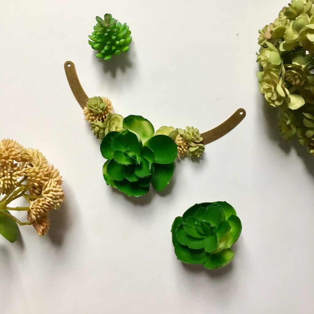 necklace in process with supplies