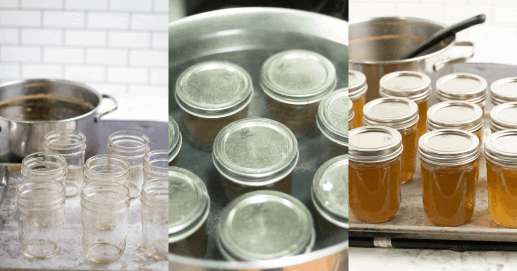 Canning dandelion jelly pic collage.