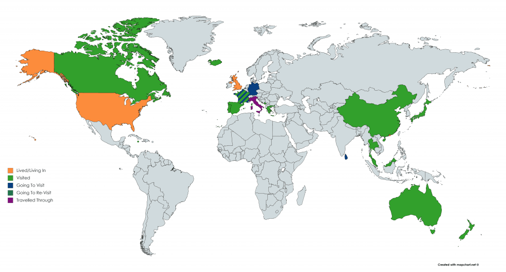 World travel map.