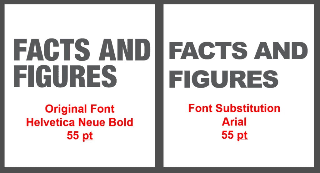 Example of Font mapping. Close but could be improved by replacing the font with something closer.