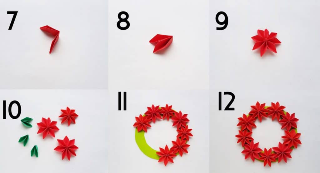 origami poinsettia steps