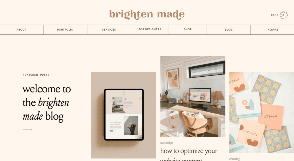 brightenmade blog design