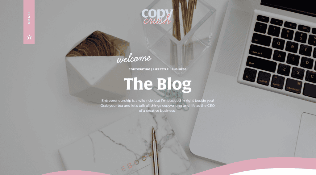 copy crush blog design
