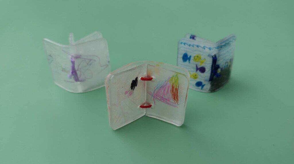 Picture of three book Shrinky Dink crafts