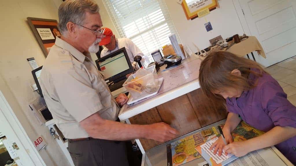 Earning a junior ranger badge big bend