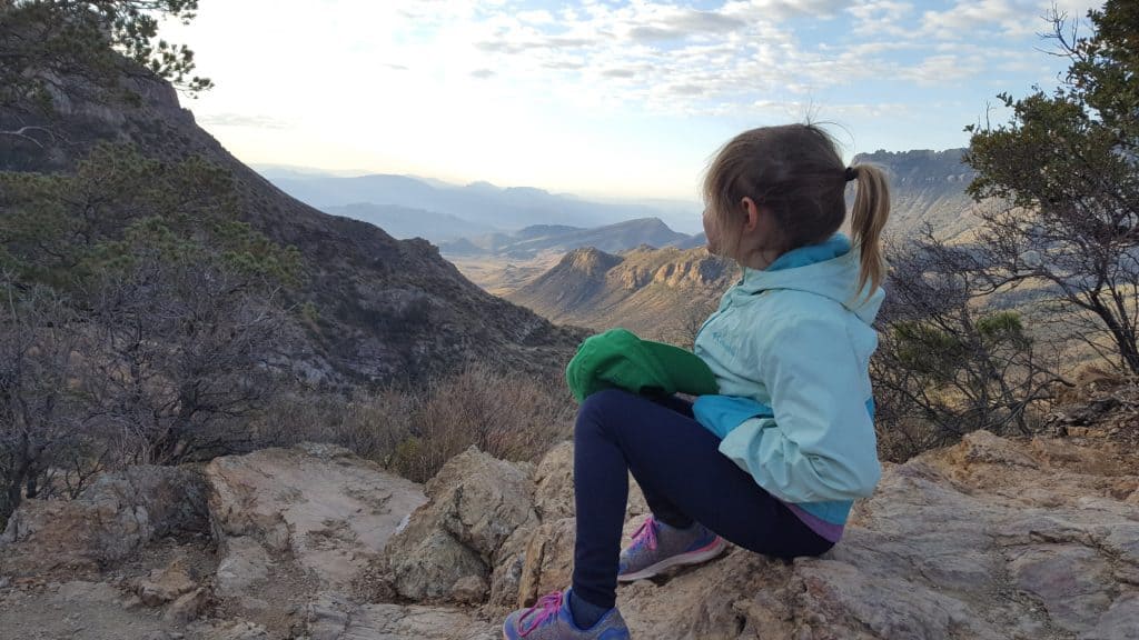family hikes big bend