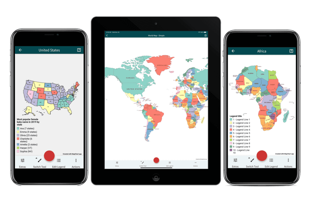 MapChart mobile app screenshots