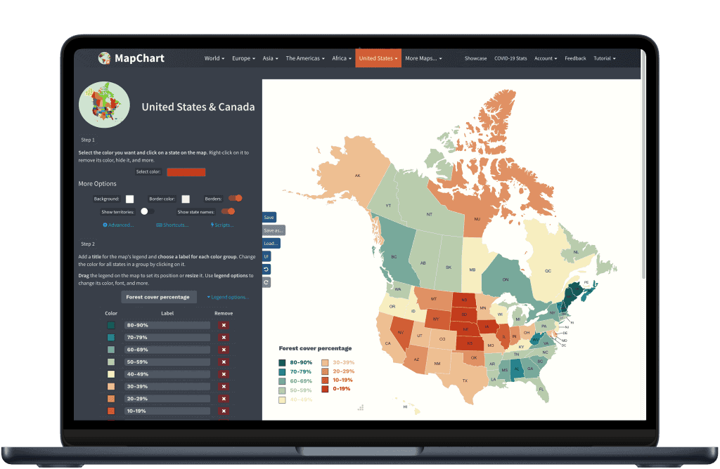 MapChart on a web browser