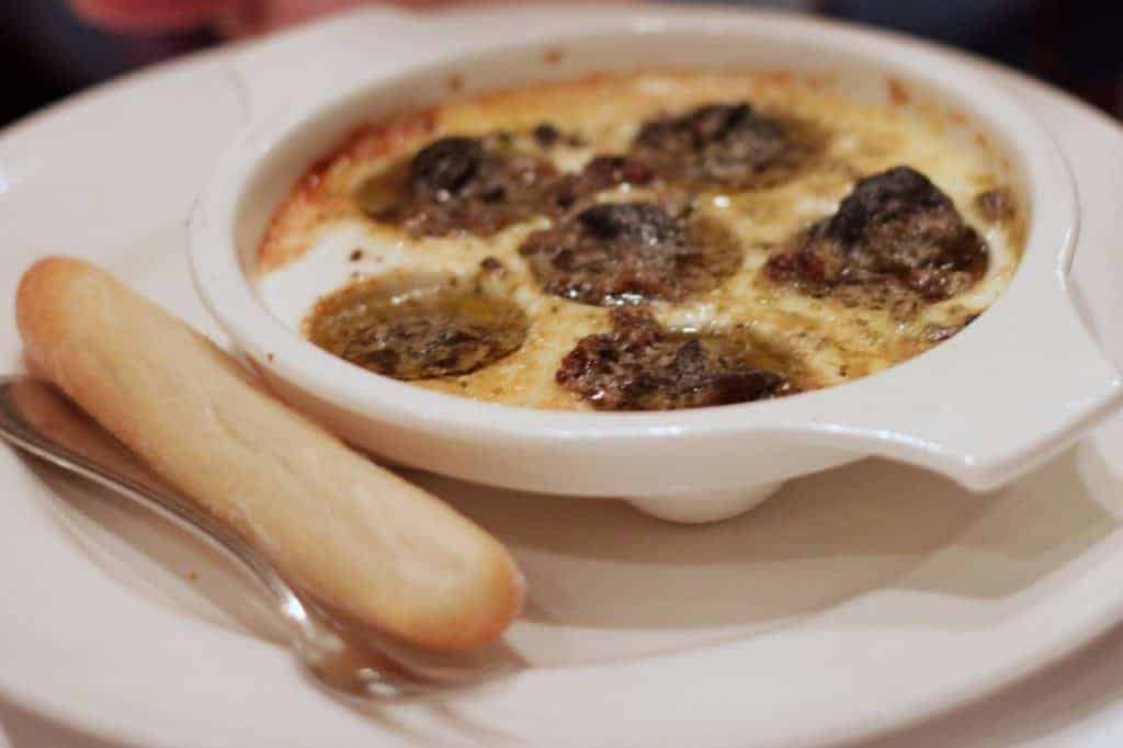 Gastons Escargot Gratinée at Lumieres on the Disney Magic Westbound Transatlantic cruise