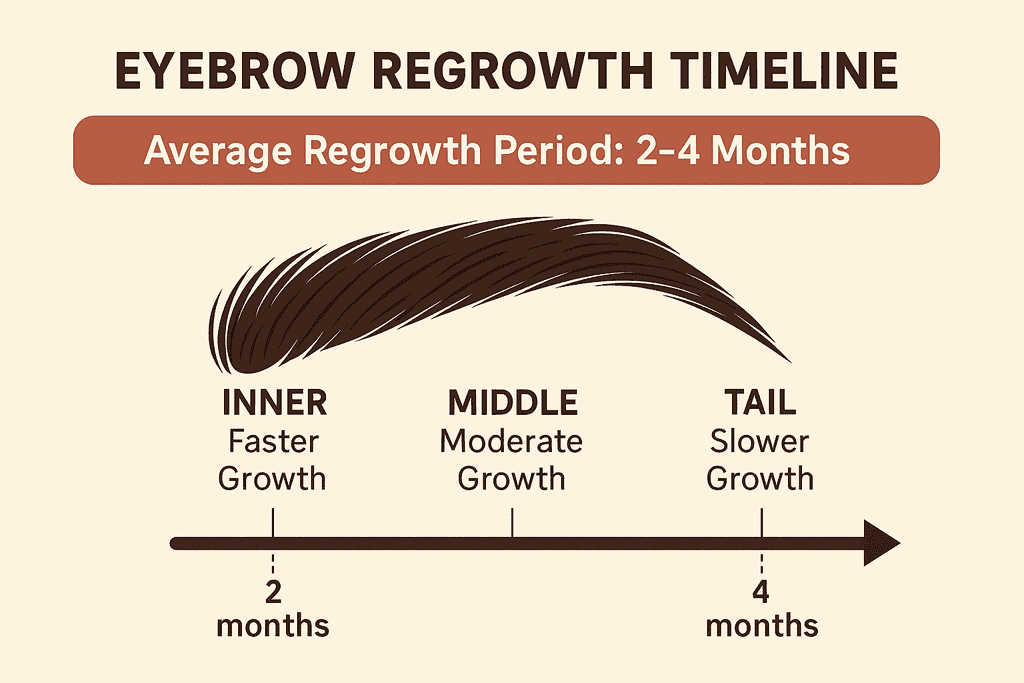 Eye brow regrowth timeline graphic